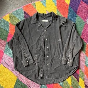 TopShop distressed button down
